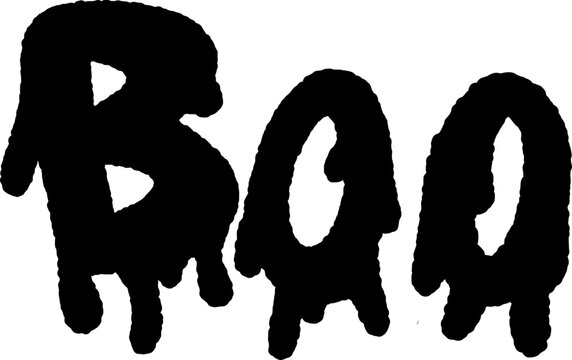 Boo word dripping slime blood lettering calligraphy quote, cute spooky hand drawn font text overlay clipart PNG for Halloween party banner, sticker and t-shirt design