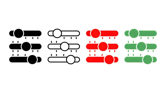 Modern toggle switches set in four colors