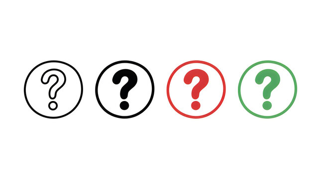 Question mark icons in different styles