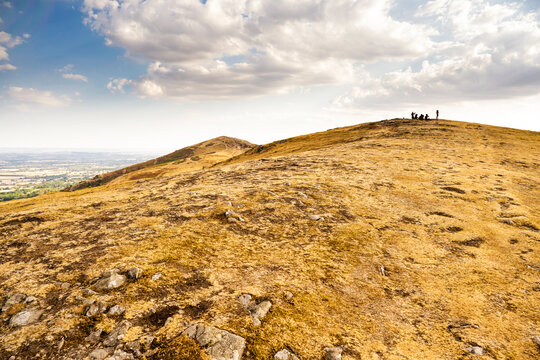 Malvern Hills during a drought,on the day of Solar Eclipse,Worcestershire,UK.