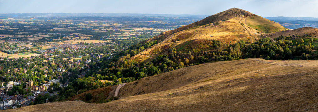 Sunset at Malvern Hills during a drought,on the day of Solar Eclipse,Worcestershire,UK.