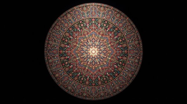 Indian mandala pattern with ornament decorative traditional cultural spiritual geometric seamless ornamental symmetry