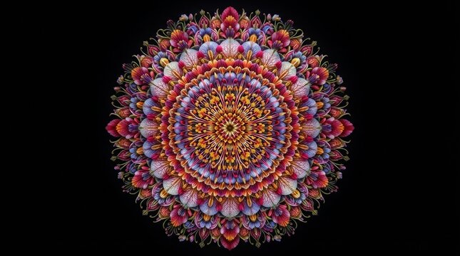 Indian mandala pattern featuring a rich warm red and golden intricate circular cultural design ornament decorative traditional