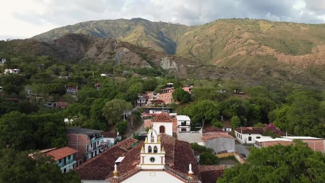 Sucre, Antioquia - Colombia. August 30, 2026. Church located in the main park of the municipality.