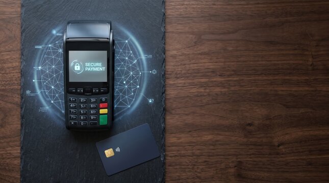 Secure payment terminal with credit card and digital network overlay