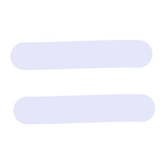 Fototapeta premium Lavender Equal Sign Icon Isolated on Transparent Background PNG Mathematical Symbol Vector Element