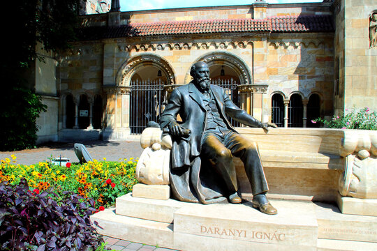 BUDAPEST, HUNGARY - AUGUST 31, 2025: Statue Of Ignac Daranyi. Located at Vajdahunyad Castle, this statue remembers a nobleman and politician who served twice as Minister of Agriculture in Hungary