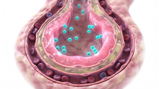 3D Microscopic Diagram of Hyaline Membrane Formation in ARDS