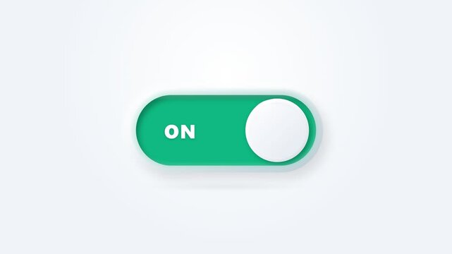 Green Toggle Switch Turning On for User Interface Animation