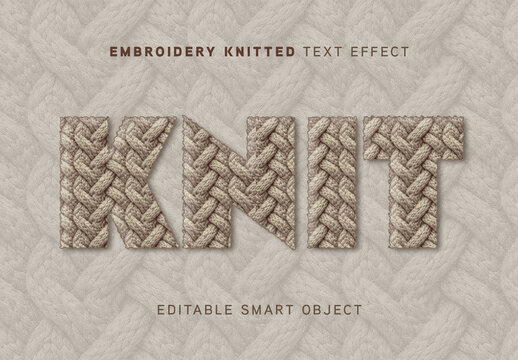 Embroidery Knitted Text Effect
