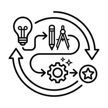 Creative Design Process Workflow Icon