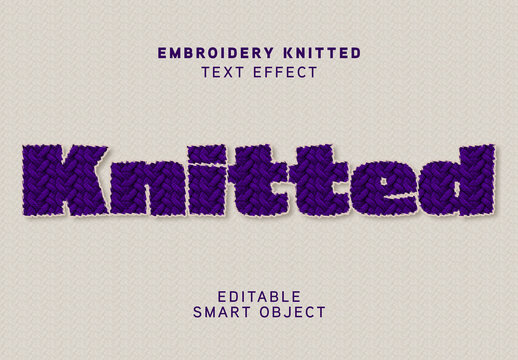 Embroidery Knitted Text Effect