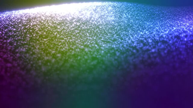 3D Render A mesmerizing video of a vast, luminous nebula with glowing particles forming a smooth wave-like pattern across a dark cosmic backdrop