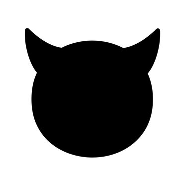 Devil Horns Head Silhouette Shape Icon Transparent Background
