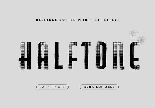 Halftone Dotted Print Text Effect