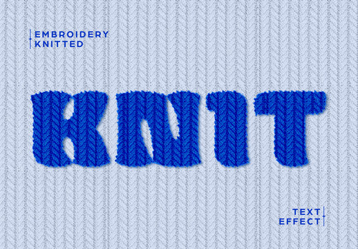 Embroidery Knitted Text Effect