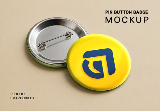Pin Button Badge Mockup