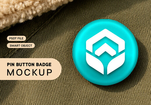 Pin Button Badge Mockup
