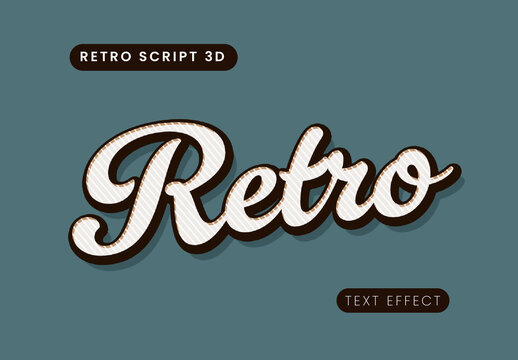 Retro Script 3D Text Effect