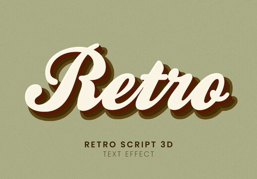 Retro Script 3D Text Effect
