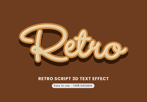 Retro Script 3D Text Effect