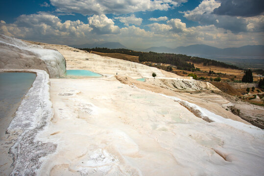 Landscape of the Travertines of Pamukkale, Turkey