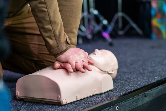 CPR Training and First Aid Practice on Medical Manikin