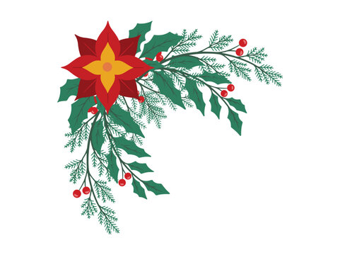 Elegant Christmas Corner Border Illustration