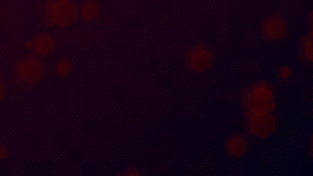 Digital hex particle visual with bright red dots, glowing polygon layers, and dark futuristic data field. Perfect for cloud technology videos, science explainers, cyber intros, and animated overlays.