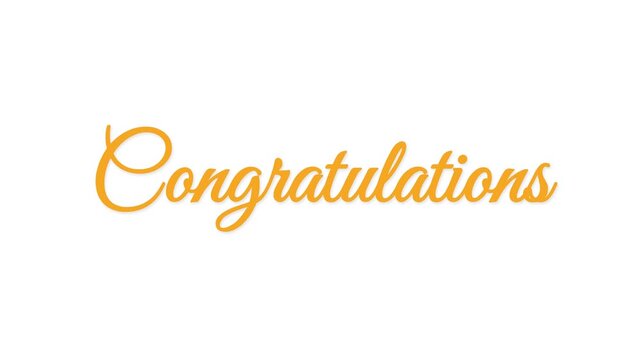 Three gold cursive congratulations text inscriptions arranged in a row against a plain white studio background with three identical