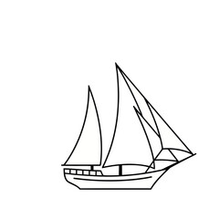 Fototapeta premium Sailboat outline