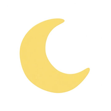 Une illustration vectorielle simple et minimaliste d'un croissant de lune jaune p&acirc;le sur un fond blanc pur, id&eacute;ale pour des designs graphiques, des ic&ocirc;nes de nuit ou des &eacute;l&eacute;ments de d&eacute;coration
