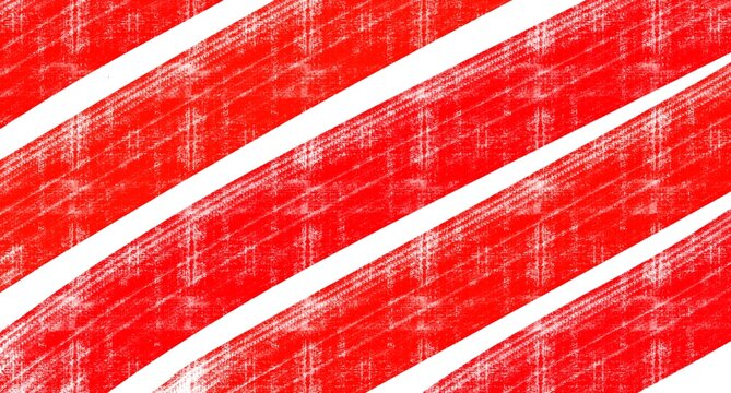 Abstract red and white diagonal grunge stripes background with textured brush stroke pattern