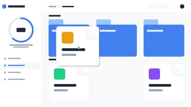 Vector illustration of cloud storage dashboard and team workspace web messenger file sharing UI interface