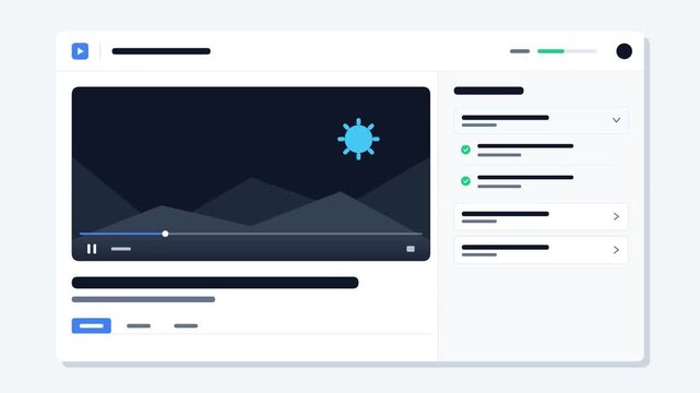 Modern Software Landing Page with Video Player Device Mockup UI Dashboard Vector Illustration