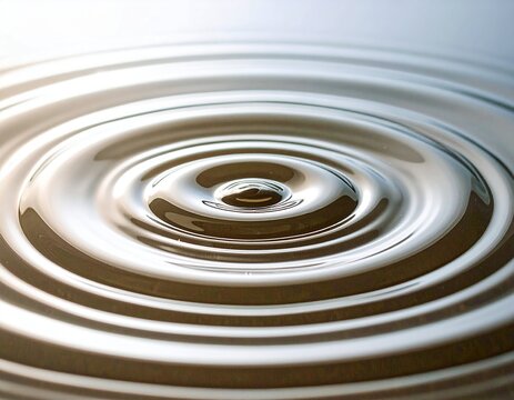 Calm water surface with circular ripple effect from a drop