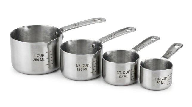 Dynamic Stainless Steel Measuring Cups Set with Handles for Precise Cooking and Baking in 1 Cup 1 2 Cup 1 3 Cup and 1 4 Cup Sizes