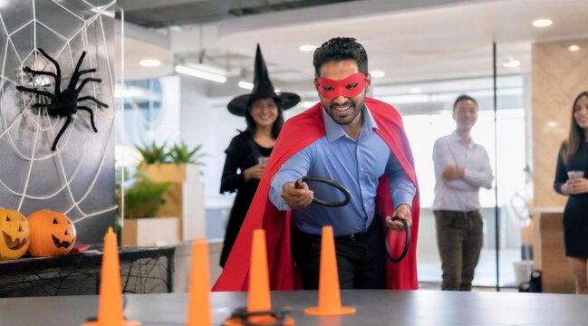 Office Halloween party ring toss game