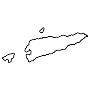 Timor-Leste East Timor black outline map isolated on a transparent background