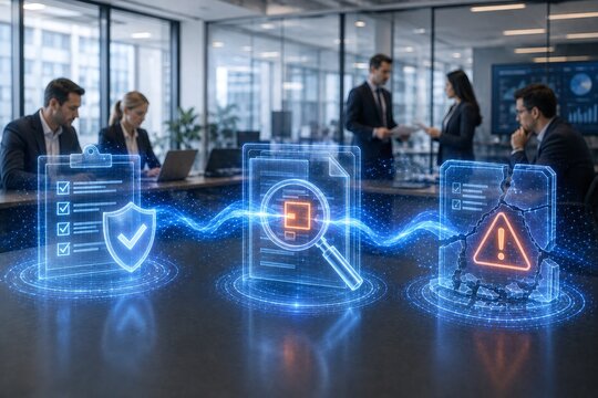 Audit Result Status with Findings, Exceptions and Risk Evaluation in Modern Corporate Office
