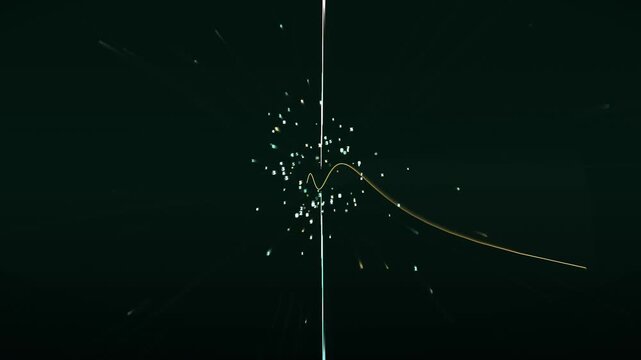 Abstract digital background with floating numbers and light wave