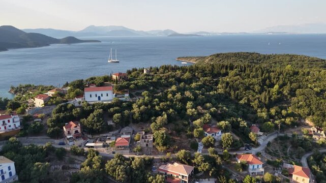 The unbelievably beautiful Kioni bay, Ithaca, Greek Islands - drone reveal