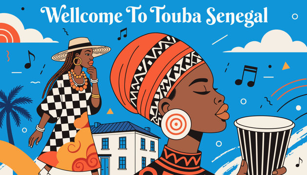 women in traditional african clothing, senegal welcome