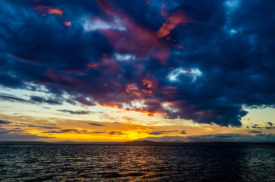 Elliott Bay's sunset. Seattle WA