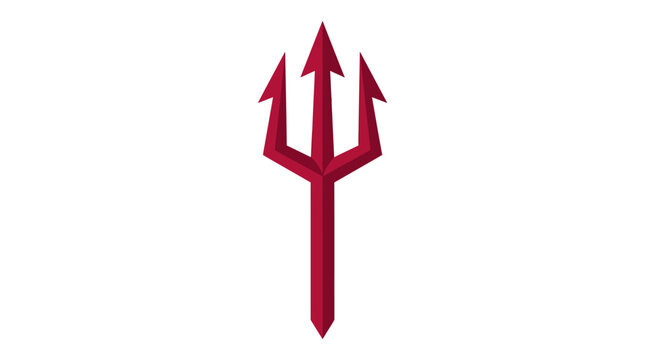 Red trident pitchfork symbol representing hell devil or mythical sea power
