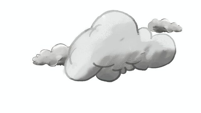 hand drawn vector illustration animation cloud