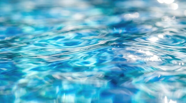 Sunlight dances across the surface of a swimming pool. Ripples spread outwards from an unseen disturbance, creating a mesmerizing pattern of light and color.