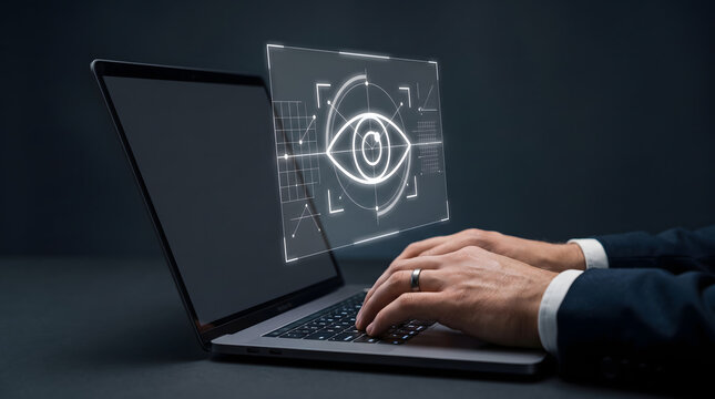 Advanced artificial intelligence computer vision system with digital eye scanning and visual recognition analysis interface