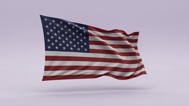 A vibrant United States flag gently waves, showcasing its iconic stars and stripes, representing freedom, democracy, and national identity.