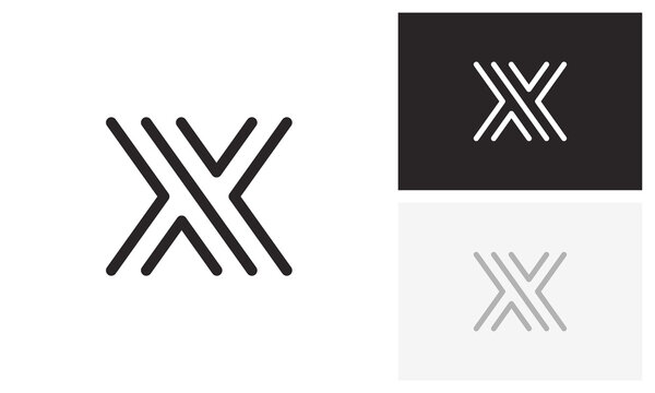 Layered Parallel Line Letter X Logo, Abstract X Monogram Design